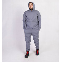 Мужской спортивный костюм 3х-нитка на флисе "Резинка Грей" 48-56р.