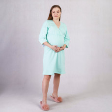 Теплая ночная рубашка запах "Цвет Бирюза" р. 42-58