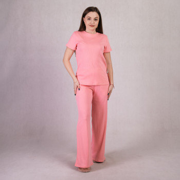 Комплект футболка с штанами рубчик "Розовый" 46-54р. Комплект футболка с штанами рубчик "Розовый" 46-54р.