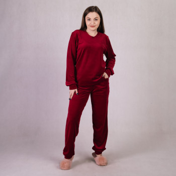 Домашний велюровый костюм "Бархат Велюр-бордо" 46-54р. Домашний велюровый костюм "Бархат Велюр-бордо" 46-54р.