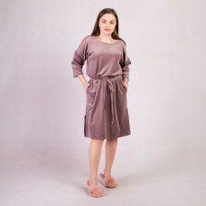 Женское платье велюр  "Темно-бежевый" " 48-56р.