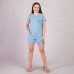 Женская летняя пижама футболка с шортами "Ласточка- голубой цвет" 46-58р.