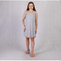 Ночная сорочка на тонких бретелях "Застежка серый " р. 46-54 