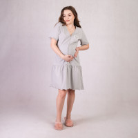 Домашня жіноча сукня з рюшами "Сірий колір" р. 44-52