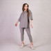 Летний  костюм футболка с легінсами рубчик "Серый цвет"  р.44-50
