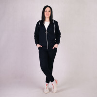 Молодежный женский спортивный костюм 2-х нитка молния "Черный" р. 44-56