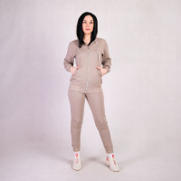 Молодежный женский спортивный костюм 2-х нитка молния "Темно-бежевый" р. 44-56