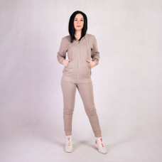 Молодіжний жіночий спортивний костюм 2-х нитка  блискавка "Темно-бежевий" р. 44-56