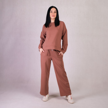 Спортивный костюм для беременных 2-х нитка "Коричневый" р. 46-54