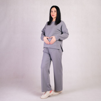 Жіночий костюм для вагітних 2-х нитка "Сірий" р. 46-54