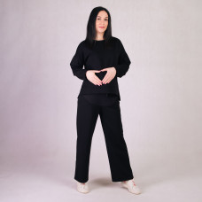 Спортивный костюм для беременных 2-х нитка "Черный" р. 46-54 Спортивный костюм для беременных 2-х нитка "Черный" р. 46-54