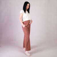 Женские штаны для беременных 2-х нитка "Коричневый цвет"  р. 46-58