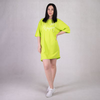 Женское летнее платье  "Оверсайз-зеленый"46-52р.