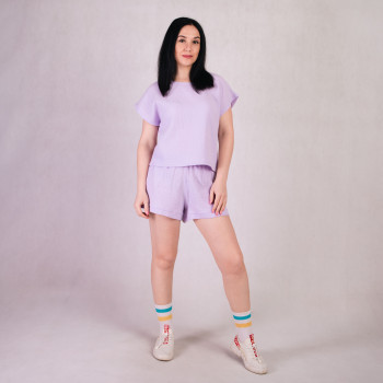 Комплект футболка+шорты "Муслин -сирень" 46-54р.