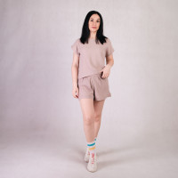 Комплект футболка+шорты "Муслин -бежевый" 46-54р.