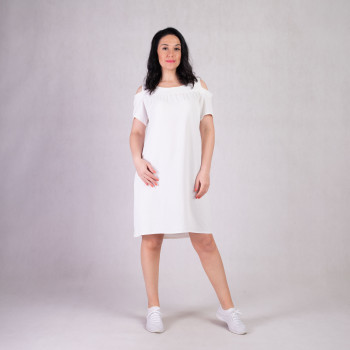 Женское летнее платье креп "Наташа-Белый цвет" р.48-52 Женское летнее платье креп "Наташа-Белый цвет" р.48-52