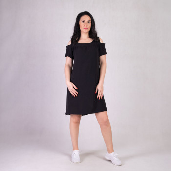 Женское летнее платье креп "Наташа-Черный цвет" р.48-52 Женское летнее платье креп "Наташа-Черный цвет" р.48-52