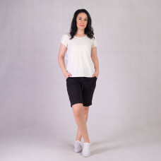 Женские бриджи с двунитки "Уличный стиль-черный цвет" р.46-58