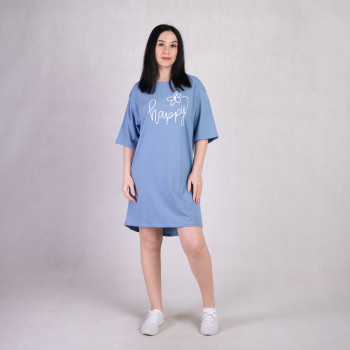 Женское летнее платье "Оверсайз-синий"46-52р. Женское летнее платье "Оверсайз-синий"46-52р.