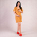 Трикотажна жіноча нічна сорочка з коротким рукавом кулір "Крапля-гірчичний" р. 44-56