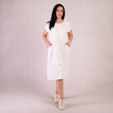 Женское летнее платье креп "Белая-пуговка" р.48-52