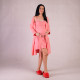 Теплый комплект ночная с  халатом "Виола-персиковый цвет " 44-60р. 