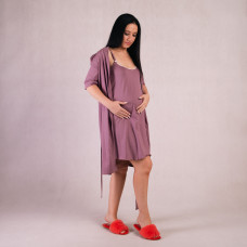 Комплект  кулир халат с ночной "Застежка-п.роза" 46-54р.