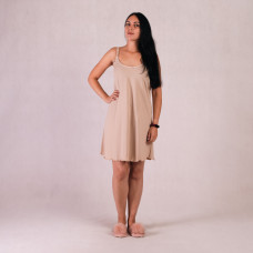 Ночная сорочка на тонких бретелях "Застежка беж " р. 46-54 