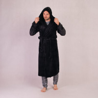 Мужской махровый халат "Черный цвет" р44-60