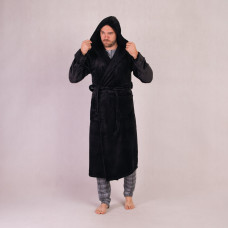 Мужской махровый халат "Черный цвет" р44-60