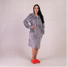 Женский махровый халат "Воротник Горох"  р.52-60