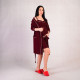 Теплый комплект ночная с  халатом "Ева-бордо" 44-60р. 