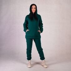 Теплий жіночий спортивний костюм 3х-нитка (начіс) "Худі-Смарагд new" 44-56р. 