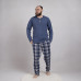 Мужская теплая пижама "Планка синий цвет " р.48-60 Мужская теплая пижама "Планка синий цвет " р.48-60