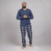 Мужская теплая пижама "Планка синий цвет " р.48-60 Мужская теплая пижама "Планка синий цвет " р.48-60