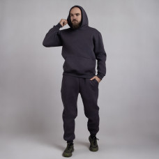 Мужской спортивный костюм 3х-нитка на флисе "Резинка Темно-серый" 48-56р.