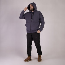 Мужская теплая кофта на молнии с капюшоном "Серый цвет" р. 48-56