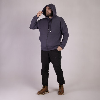 Мужская теплая кофта на молнии с капюшоном "Серый цвет" р. 48-56 Мужская теплая кофта на молнии с капюшоном "Серый цвет" р. 48-56