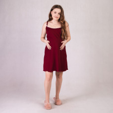 Ночная сорочка на тонких бретелях "Застежка бордо " р. 46-58
