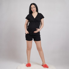 Кулирная пижама футболка+шорты "Мальва-черн" 44-56р.