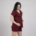 Кулирная пижама футболка+шорты "Мальва-бордо" 44-56р.