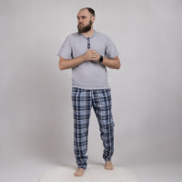 Мужская пижама футболка+штаны "Клетка" р.48-60 