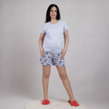 Комплект футболка+шорты "Цветы -голубой цвет" 48-60р. Комплект футболка+шорты "Цветы -голубой цвет" 48-60р.