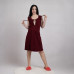 Женская ночная рубашка кулир на завязках "Однотон-бордо" р. 44-60 Женская ночная рубашка кулир на завязках "Однотон-бордо" р. 44-60