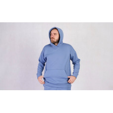 Мужская теплая кофта на молнии с капюшоном "Голубой цвет" р. 48-56