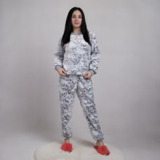 Женская махровая пижама манжет "Голубой барс" 42-54р.