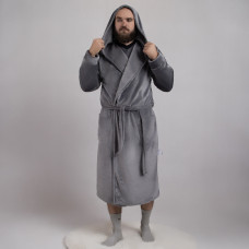Мужской махровый халат "Светло- Серый цвет" р44-52