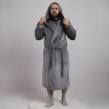 Мужской махровый халат "Светло- Серый цвет" р44-52