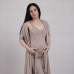 Комплект ночная с  халатом кулир  "Кружево цвет беж"р.46-54