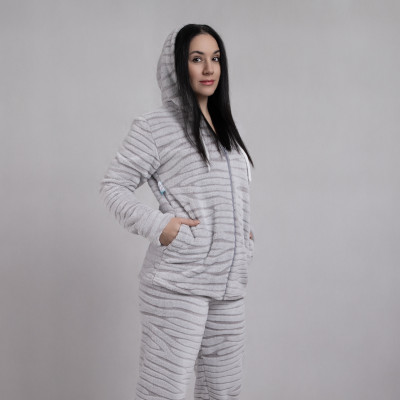 Женская махровая пижама на молнии "Шиншилла" р.48-56 